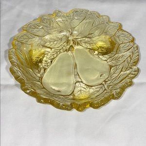 Vintage INDIANA GLASS Clear Yellow Sweet Pear‎